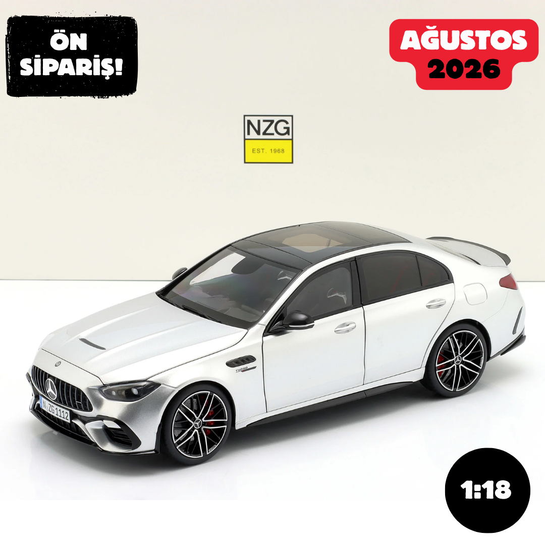 Ön Sipariş - 1/18 NZG Mercedes-Benz AMG C 63 S E Performance (W206) year 2024 high-tech silver - 111200055