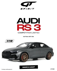 Ön Sipariş - 1/18 GT Spirit AUDI RS3 COMPETITION LIMITED, DAYTONA GREY - GT1030