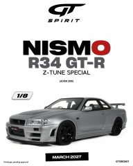 Ön Sipariş - 1/8 GT Spirit Nissan Skyline NISMO R34 GT-R Z-TUNE, SPECIAL SILVER - GTS802601