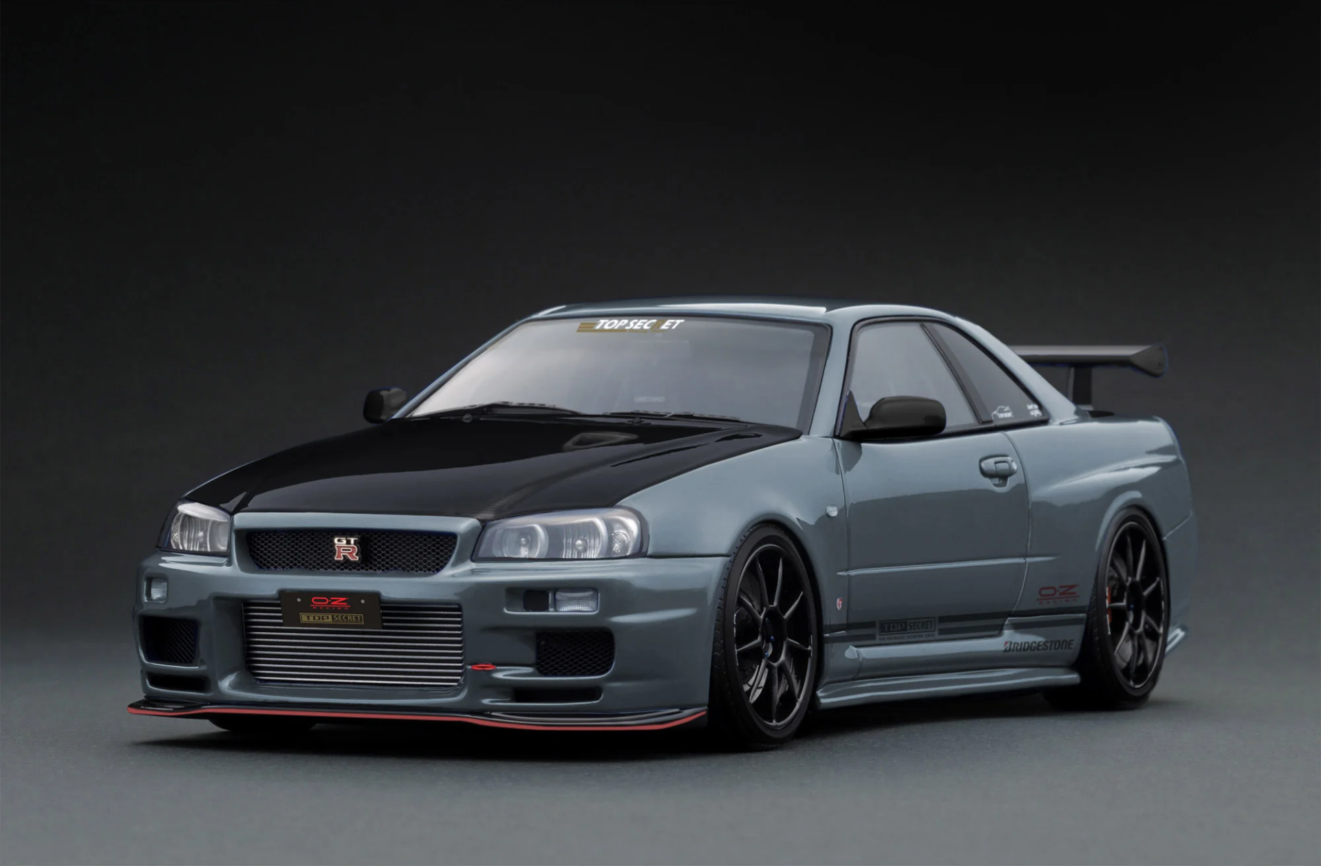 1/18 IGNITION Nissan Skyline GT-R R34 TOP SECRET (BNR34) Stealth Gray - IG3639