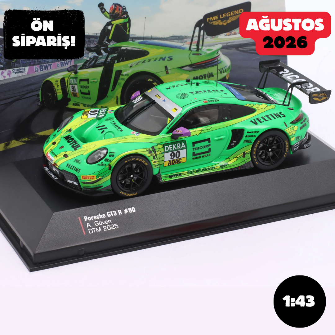 Ön Sipariş - 1/43 IXO Porsche 911 GT3 R #90 DTM Champion 2025 Ayhancan Güven Manthey Greeno - MG-I-911-DTM-25-4390