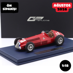 Ön Sipariş - 1/18 GP REPLICAS Giuseppe Farina Alfa Romeo 158 #10 Winner Italian GP Formula 1 World - GPMZ01