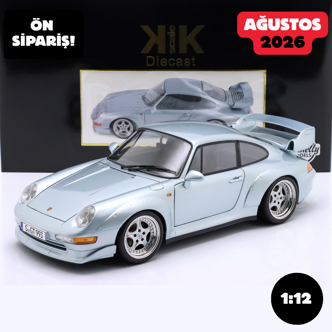 Ön Sipariş - 1/12 KK SCALE Porsche 911 (993) GT2 Year 1996 silver / Speedline Rims - KKDC120281S