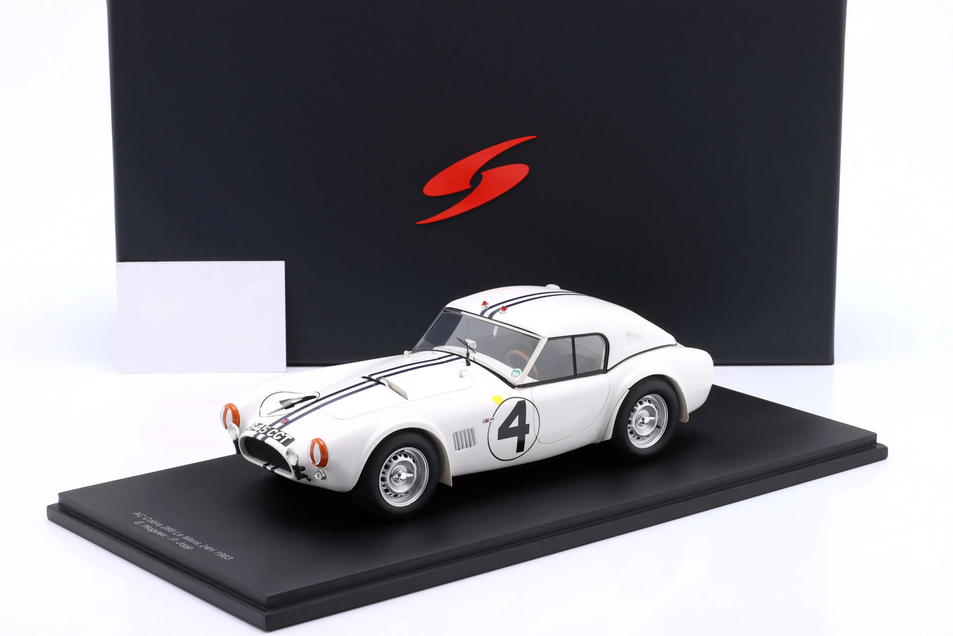 1/18 SPARK-MODEL - AC COBRA - COBRA 289 FORD 4.7L V8 TEAM E.HUGUS N 4 24h LE MANS 1963 ED HUGUS - PETER JOPP