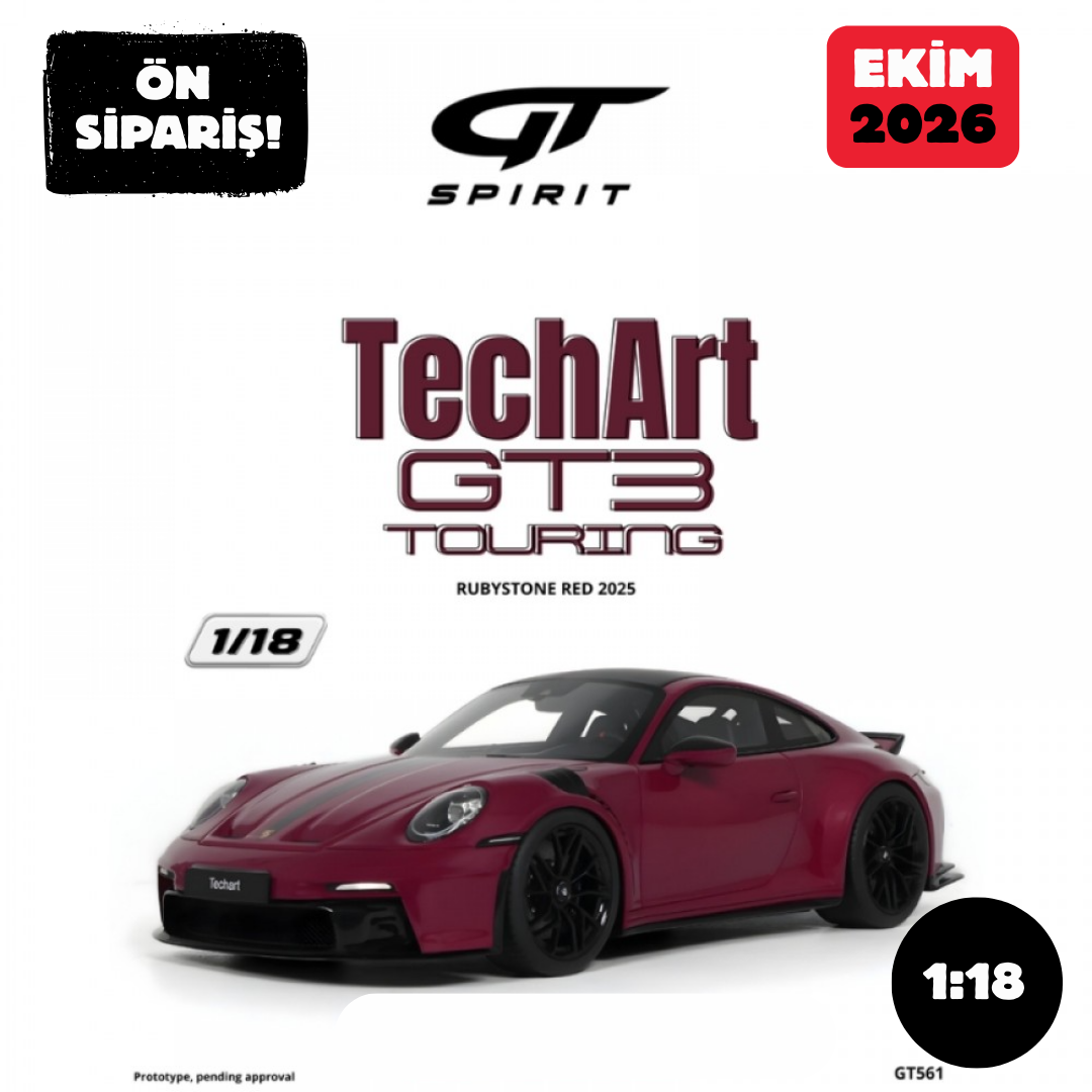 Ön Sipariş - 1/18 GT SPIRIT Porsche Techart GT3 Touring Rubystone Red 2025 - GT561