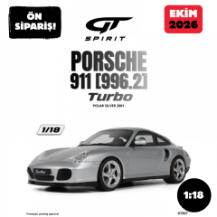Ön Sipariş - 1/18 GT SPIRIT Porsche 911 [996,2] Turbo Polar Silver 2001 - GT567