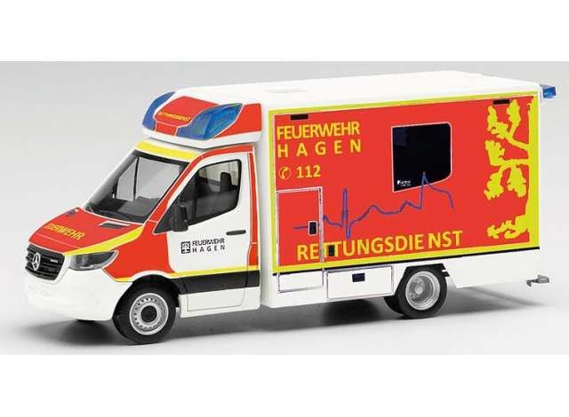 1/87 Mercedes Benz Sprinter Fahrtec Fire Department Hagen, white/red/yellow