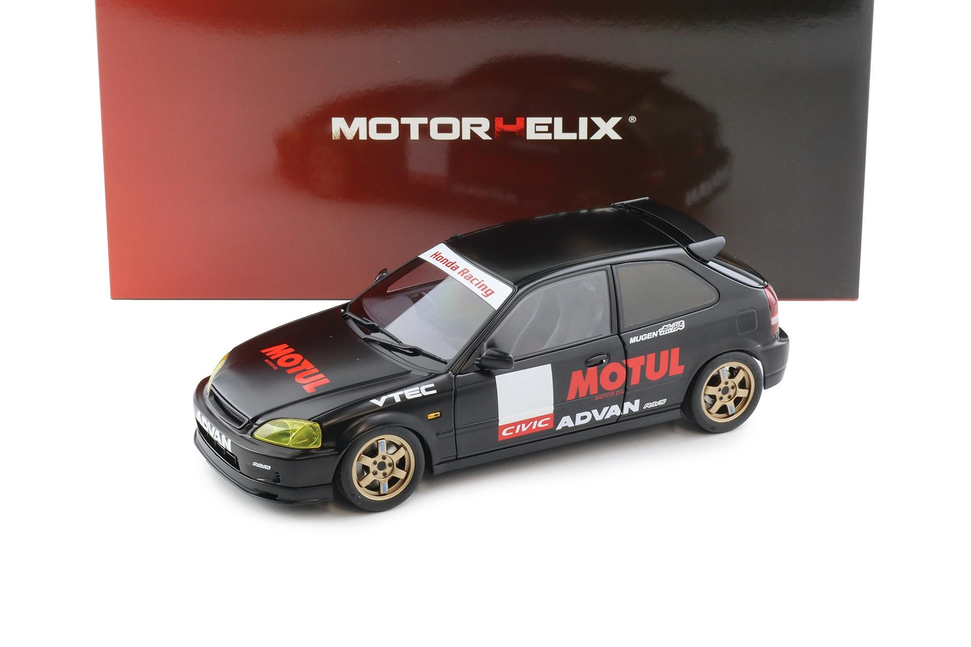 1/18 Motorhelix Honda Civic Type R EK9 Mattel black Yellow light - M85010
