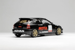 1/18 Motorhelix Honda Civic Type R EK9 Mattel black Yellow light - M85010
