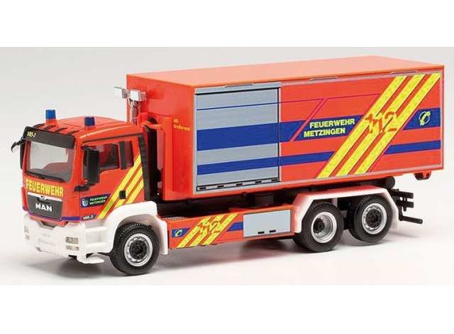 1/87 MAN TGS XL W.-LKW Fire Department Metzingen, orange/yellow/blue