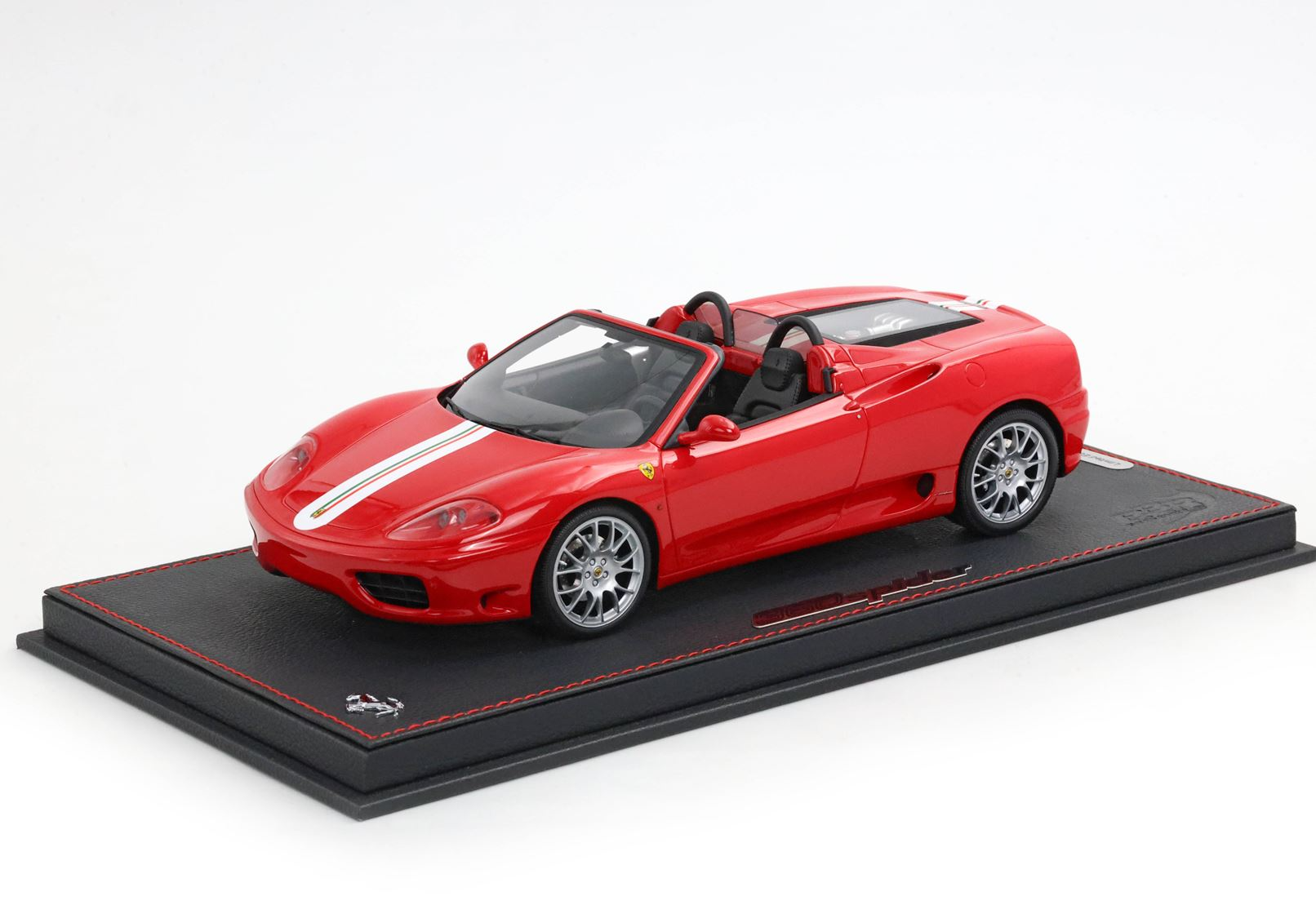 1/18 BBR Ferrari 360 Modena Spider automatic gear Rosso Corsa - italian stripe - challenge back grid