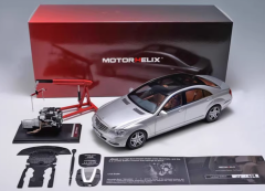 Motorhelix Mercedes-Benz S-Class S600L W221 (Silver) Diecast Car Model with Extra Engine