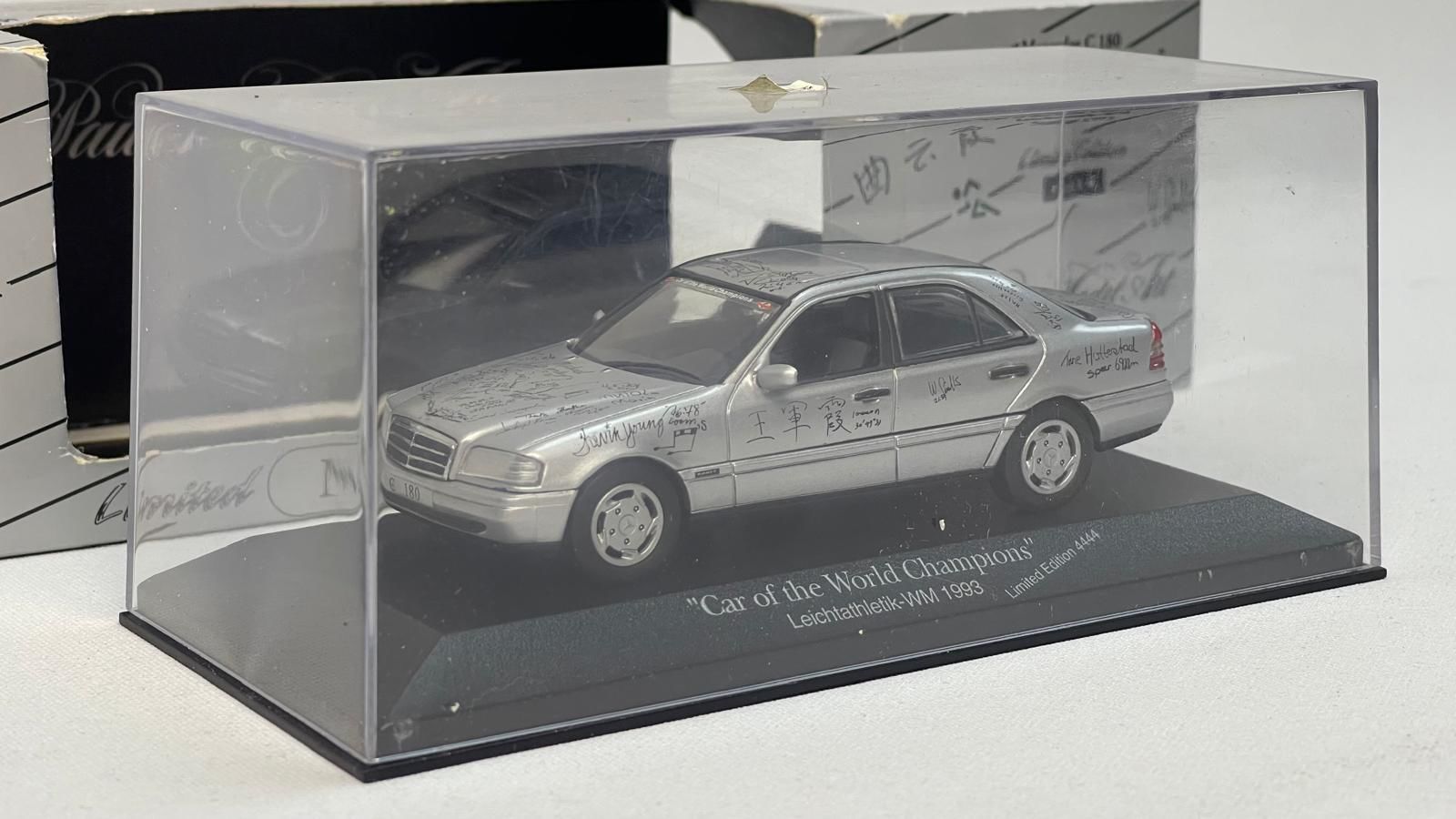 MINICHAMPS - MERCEDES BENZ - C-CLASS C180 CAR OF THE WORLD CHAMPION LEICHTATHLETIK-WM STUTTGART 1993