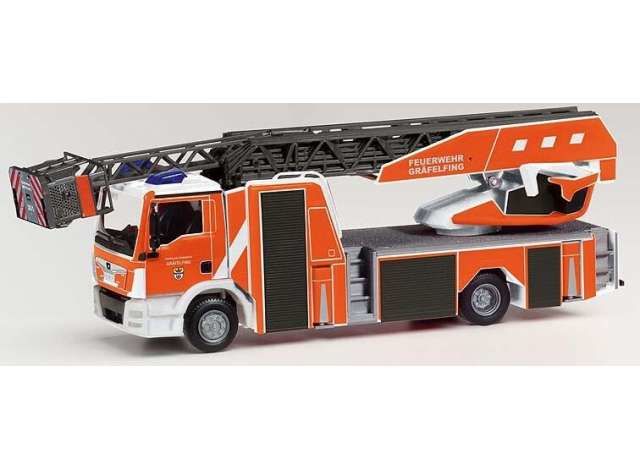 1/87 MAN TGM Rosenbauer Drehleiter, Fire Department Gräfelfing, orange/white/grey