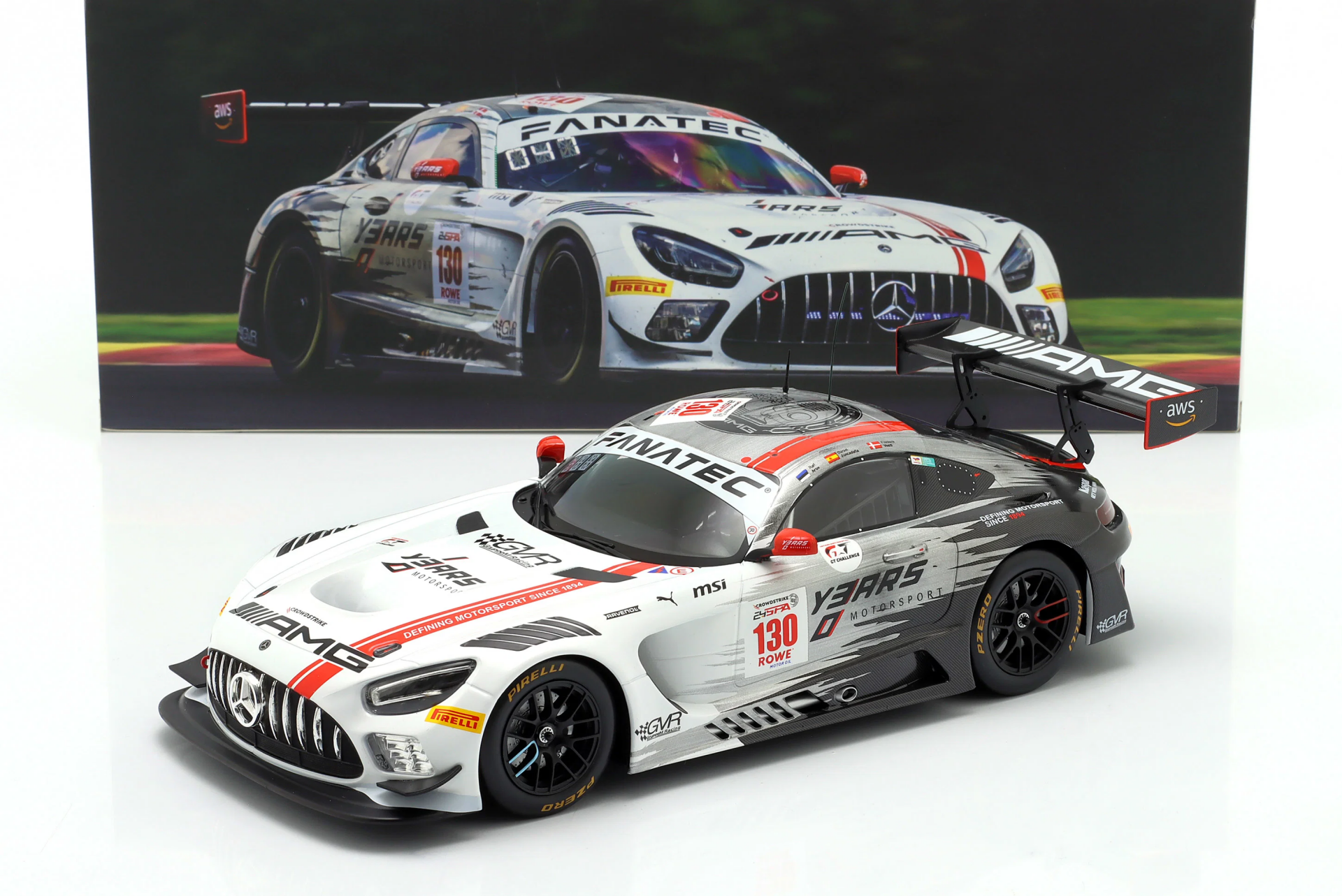 1/18 IXO Mercedes-AMG GT3 Evo #130 24h Spa 2024 Aron, Juncadella, Vesti - LEGT18-24SPA130