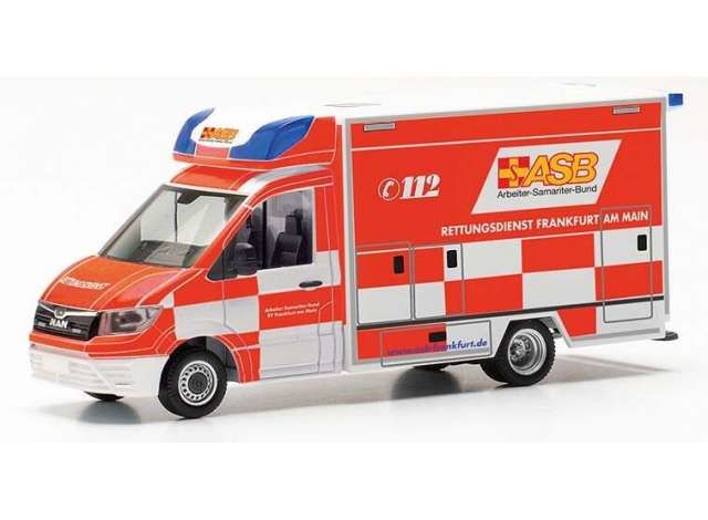 1/87 MAN TGE RTW ASB Frankfurt, white/red
