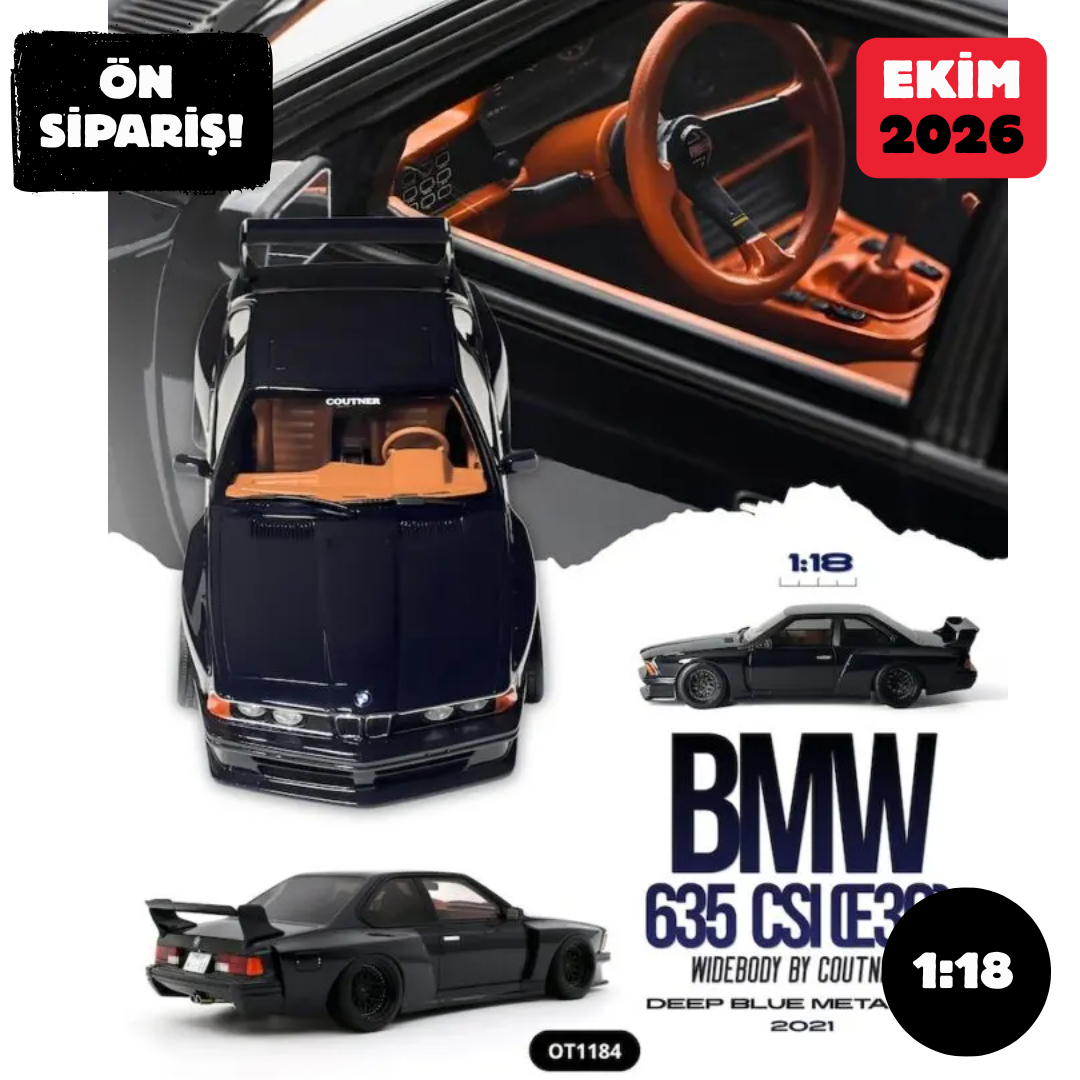 Ön Sipariş - 1/18 OTTO BMW 635 Csi (E24) Widebody by Coutner Deep Blue Metallic - OT1184