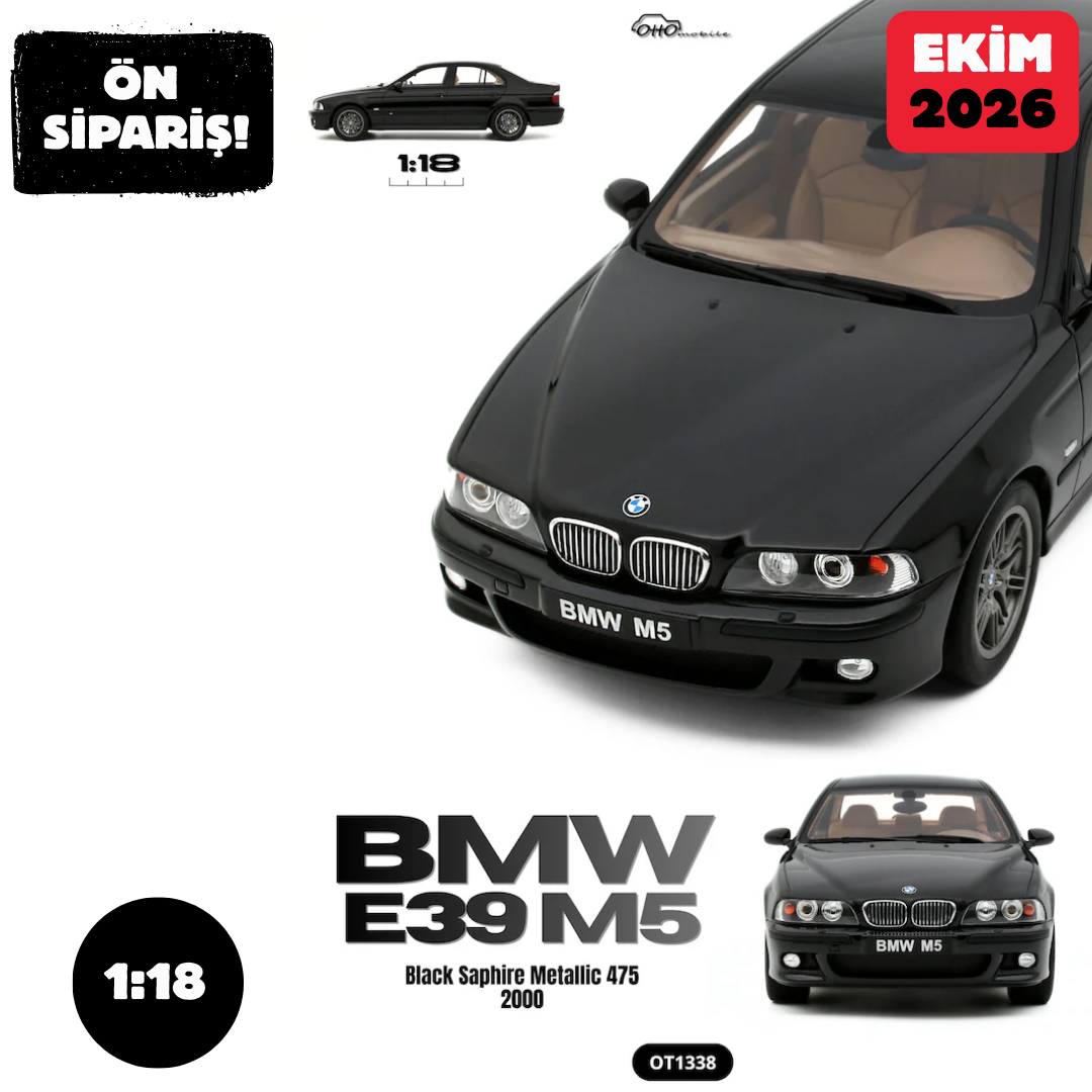 Ön Sipariş - 1/18 OTTO BMW E39 M5 BLACK SAPHIRE METALLIC 475 2000 - OT1338