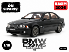 Ön Sipariş - 1/18 OTTO BMW E39 M5 BLACK SAPHIRE METALLIC 475 2000 - OT1338