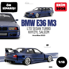 Ön Sipariş - 1/18 OTTO BMW E36 LTO Sedan Turbo Khyzyl Saleem Avus Blue - OT1174