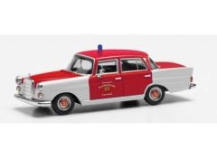 1/87 Mercedes Benz 200 Heckflosse Fire Department Schorndorf, silver/red