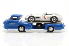 WERK83 - Set: Mercedes-Benz racing transporter blue Wonder with Mercedes-Benz W196