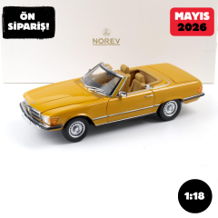 Ön Sipariş - 1/18 Norev Mercedes 450SL R107 Cabriolet 1975 Cayenne orange - 183350