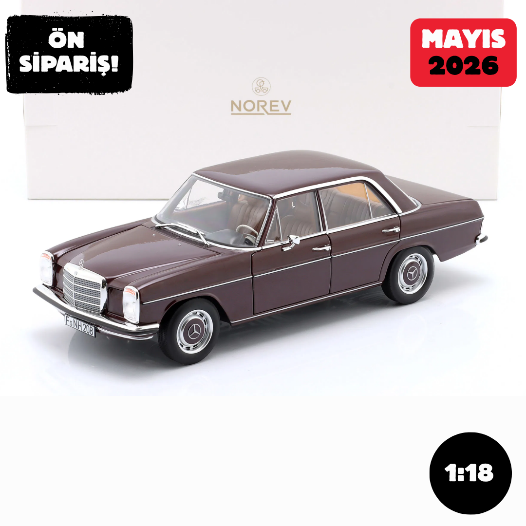Ön Sipariş - 1/18 Norev Mercedes-Benz 200/8 (W115) year 1968 dark reddish-brown - 183778