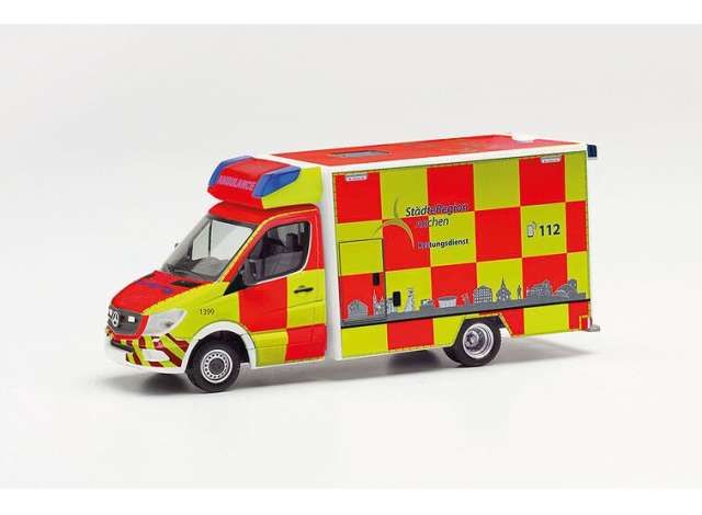 1/87 Mercedes Benz Sprinter 13 Fahrtec Städteregion Aachen, red/yellow