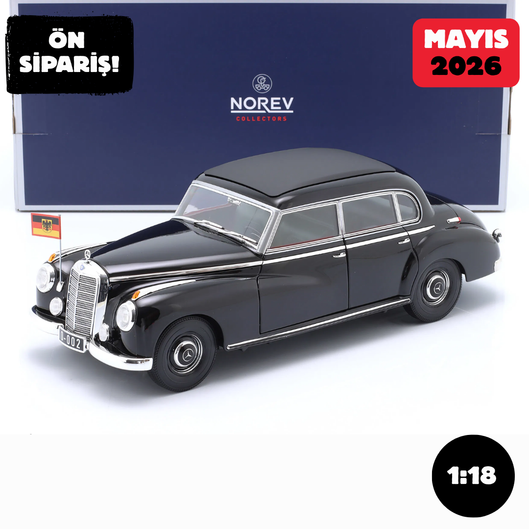 Ön Sipariş - 1/18 Norev Mercedes-Benz 300 (W186) Konrad Adenauer 1955 black - 183707