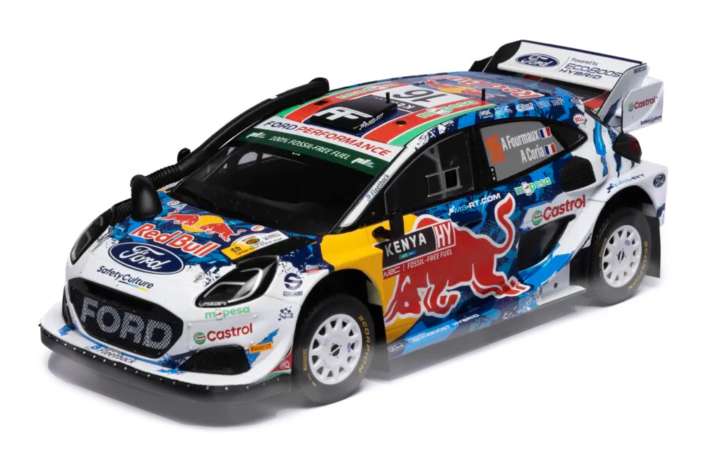 1/18 IXO-MODELS - FORD ENGLAND - PUMA RALLY1 RED BULL WRC TEAM M-SPORT FORD WRT N 16 3rd (with snorkel) RALLY SAFARI KENYA 2024 ADRIEN FOURMAUX - ALEXANDRE CORIA