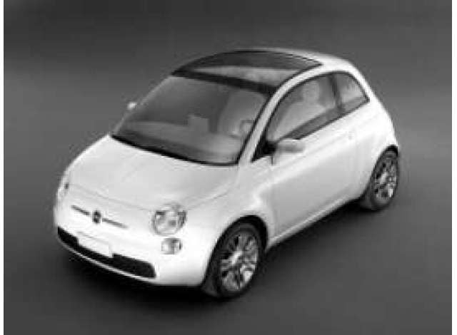 2007 Fiat 500, light blue