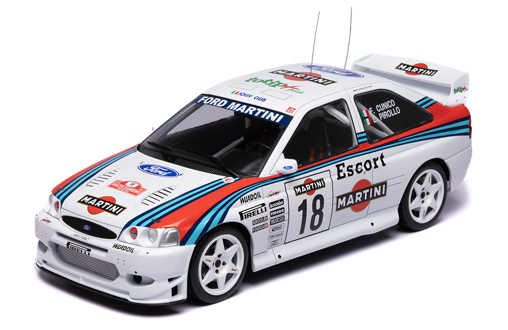 1/18 IXO-MODELS - FORD ENGLAND - ESCORT WRC TEAM MARTINI RACING JOLLY CLUB N 18 RALLY SANREMO 1998 GIANFRANCO CUNICO - LUIGI PIROLLO