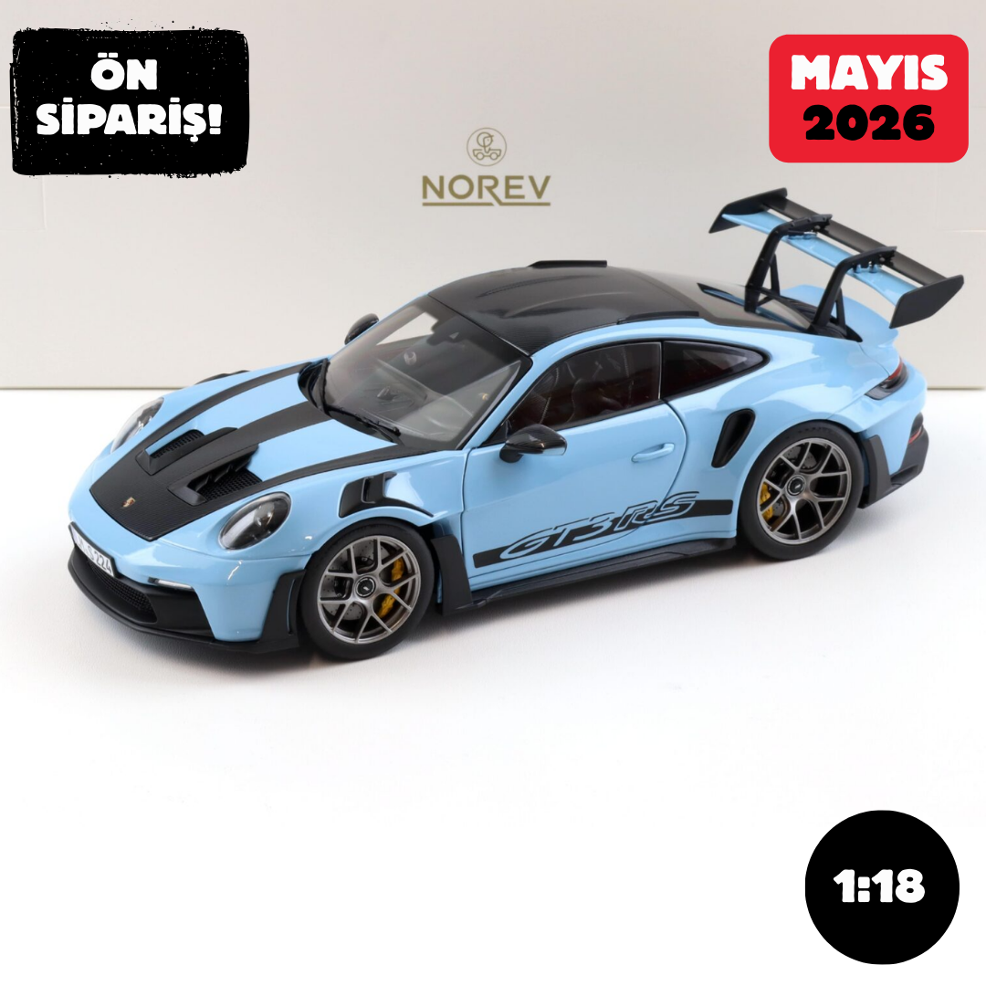 Ön Sipariş - 1/18 Norev Porsche 911 (992) GT3 RS Weissach package Gulf blue - 187367