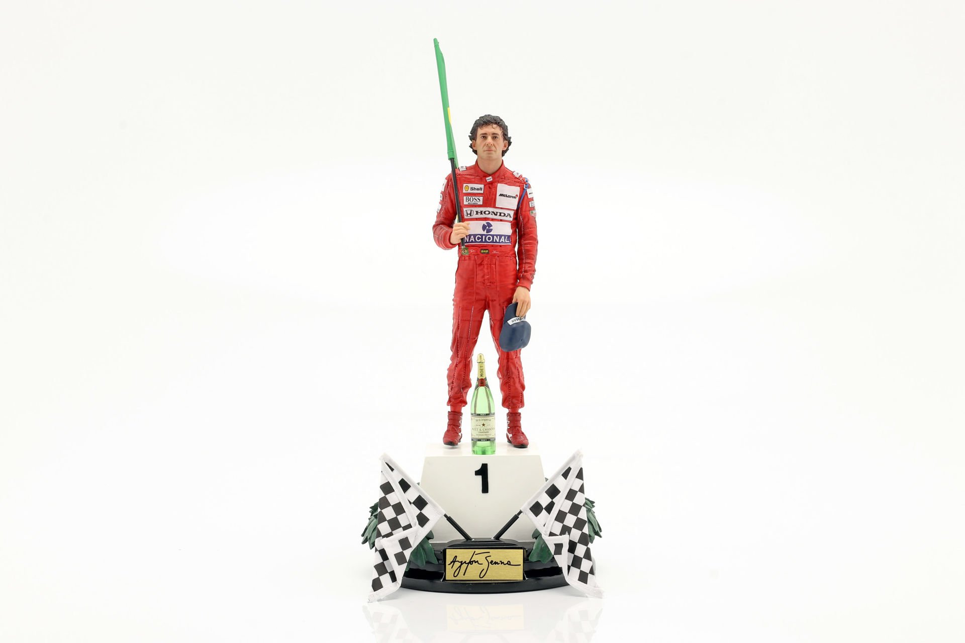IRON-STUDIOS - FIGURES - F1 McLAREN MP4/6 AYRTON SENNA WINNER BRAZIL INTERLAGOS BRAZIL 1991 - FLAG PODIUM - BANDIERA PODIO