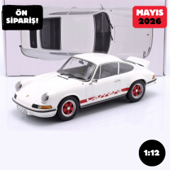 Ön Sipariş - 1/12 Norev Porsche 911 Carrera RS 2.7 (1973) - Grand-Prix-White & Red - 127514