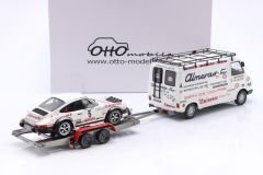 OTTO-MOBILE - PORSCHE - RALLY SET - 911SC TEAM PORSCHE ALMERAS Gr.4 (night version) N 5 RALLY PORTUGAL 1981 JEAN LUC THERIER - MICHEL VIAL + CITROEN C35 VAN ASSISTANCE WITH TRAILER