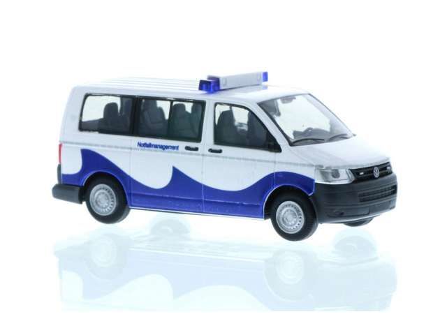 1/87 Volkswagen T5 Notfallmanagement Usedomer Baderbahn, white/blue