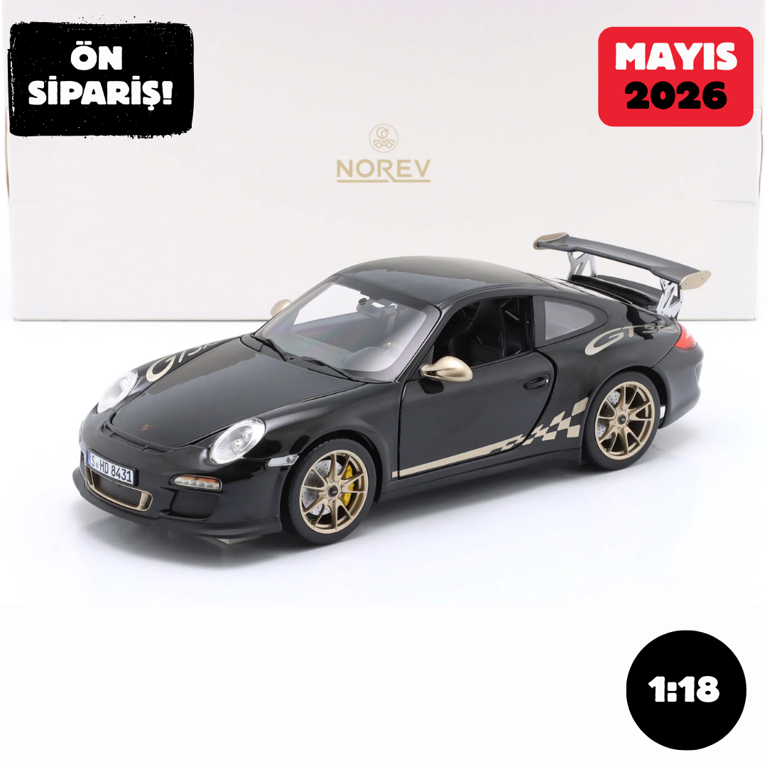 Ön Sipariş - 1/18 Norev Porsche 911 (997.2) GT3 RS year 2009 black / gold - 187563