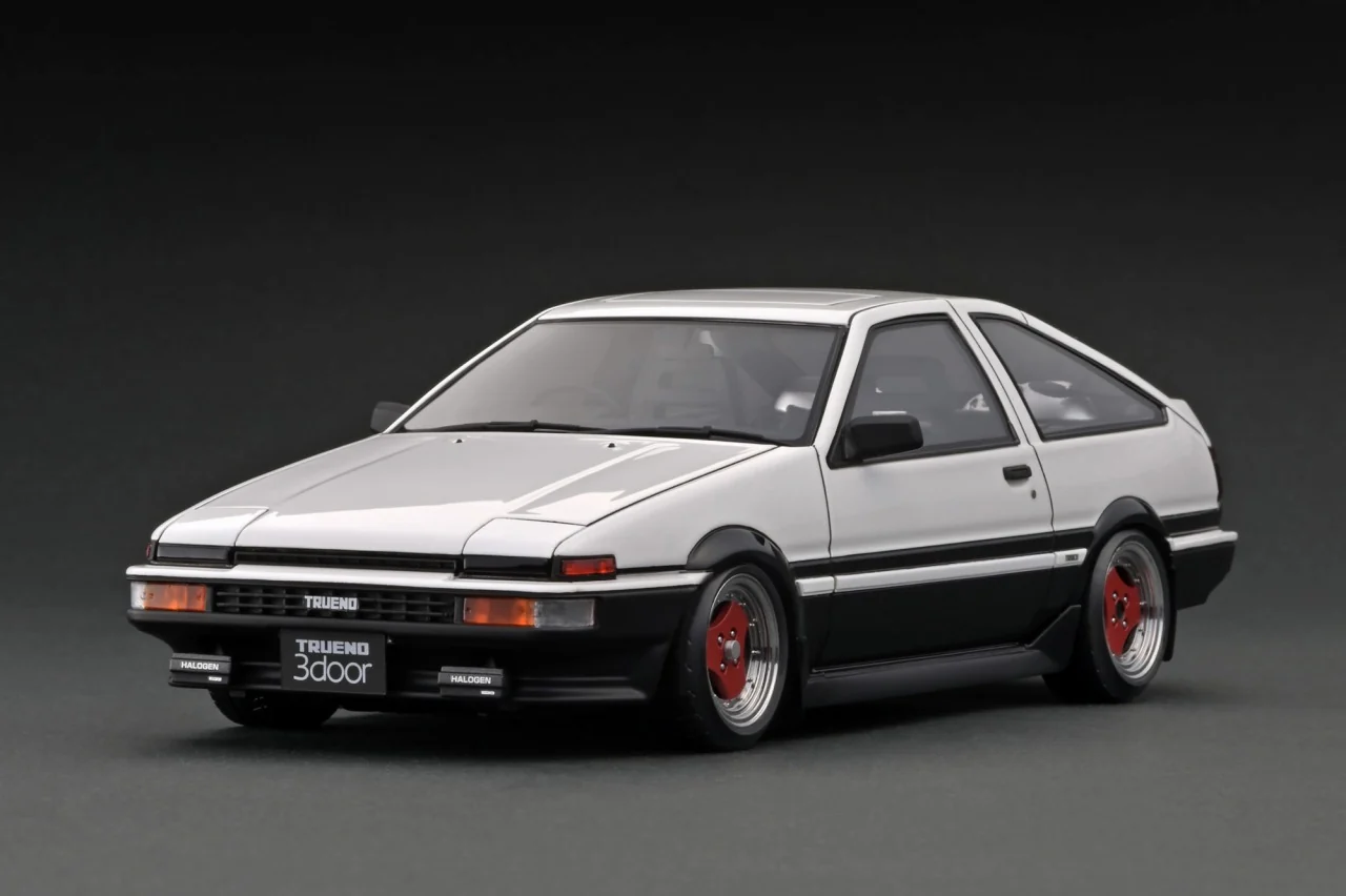 1/18 Ignition Toyota Sprinter Trueno 3Dr GT Apex (AE86) White/Black *ADVAN A3A wheels - IG3283