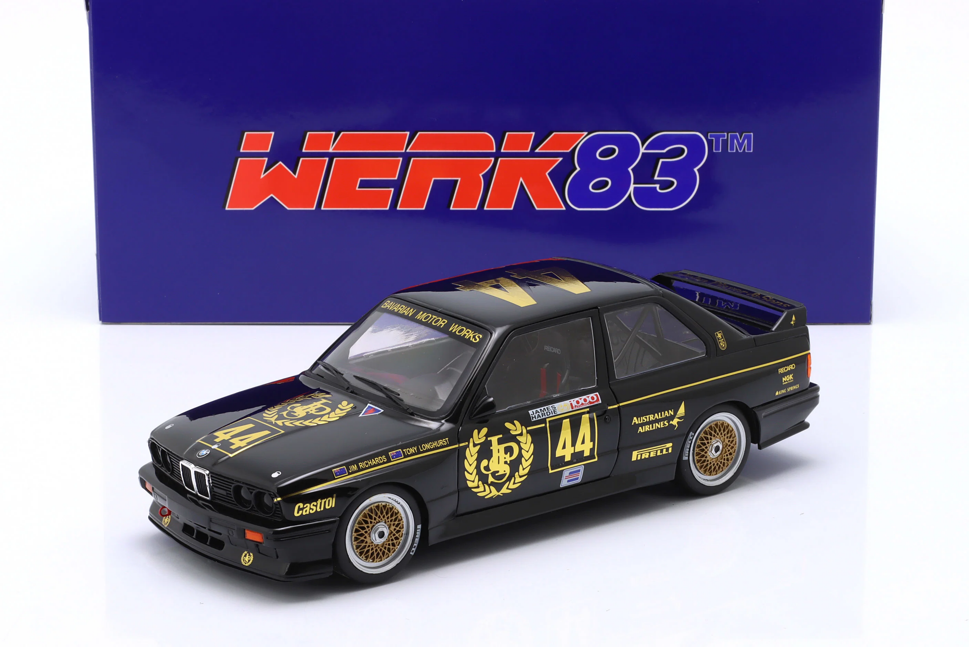 1/18 WERK83 BMW M3 (E30) #44 Winner Div. 2 1000km Bathurst 1987 JPS - W18038004