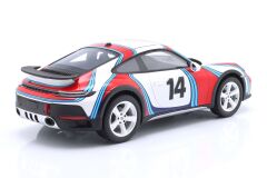 SPARK-MODEL - PORSCHE - 911 992 COUPE MARTINI RACING LIVERY N 14 RALLY DAKAR 2023 - CON VETRINA - WITH SHOWCASE