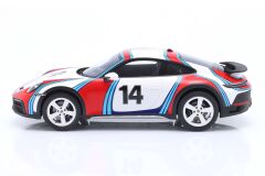 SPARK-MODEL - PORSCHE - 911 992 COUPE MARTINI RACING LIVERY N 14 RALLY DAKAR 2023 - CON VETRINA - WITH SHOWCASE