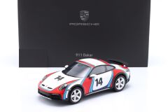 SPARK-MODEL - PORSCHE - 911 992 COUPE MARTINI RACING LIVERY N 14 RALLY DAKAR 2023 - CON VETRINA - WITH SHOWCASE