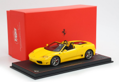 1/18 BBR Ferrari 360 Modena Spider automatic gear Giallo Modena - Black - italian stripe - challenge back grid