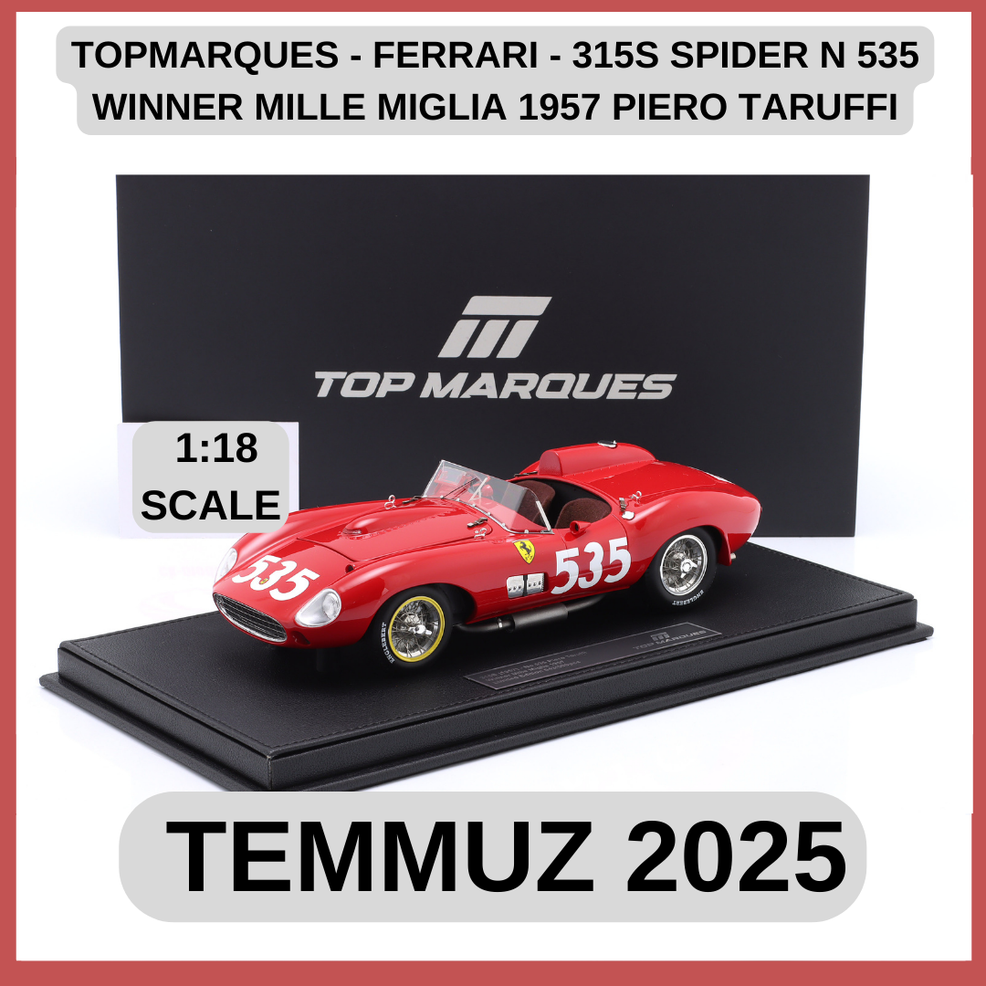 TOPMARQUES - FERRARI - 315S SPIDER N 535 WINNER MILLE MIGLIA 1957 PIERO TARUFFI