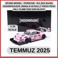 SPARK-MODEL - PORSCHE - 911 (912 BASE) HOONIPIGASUS 1400hp N 43 RALLY PIKES PEAK HILL CLIMB 2022 KEN BLOCK