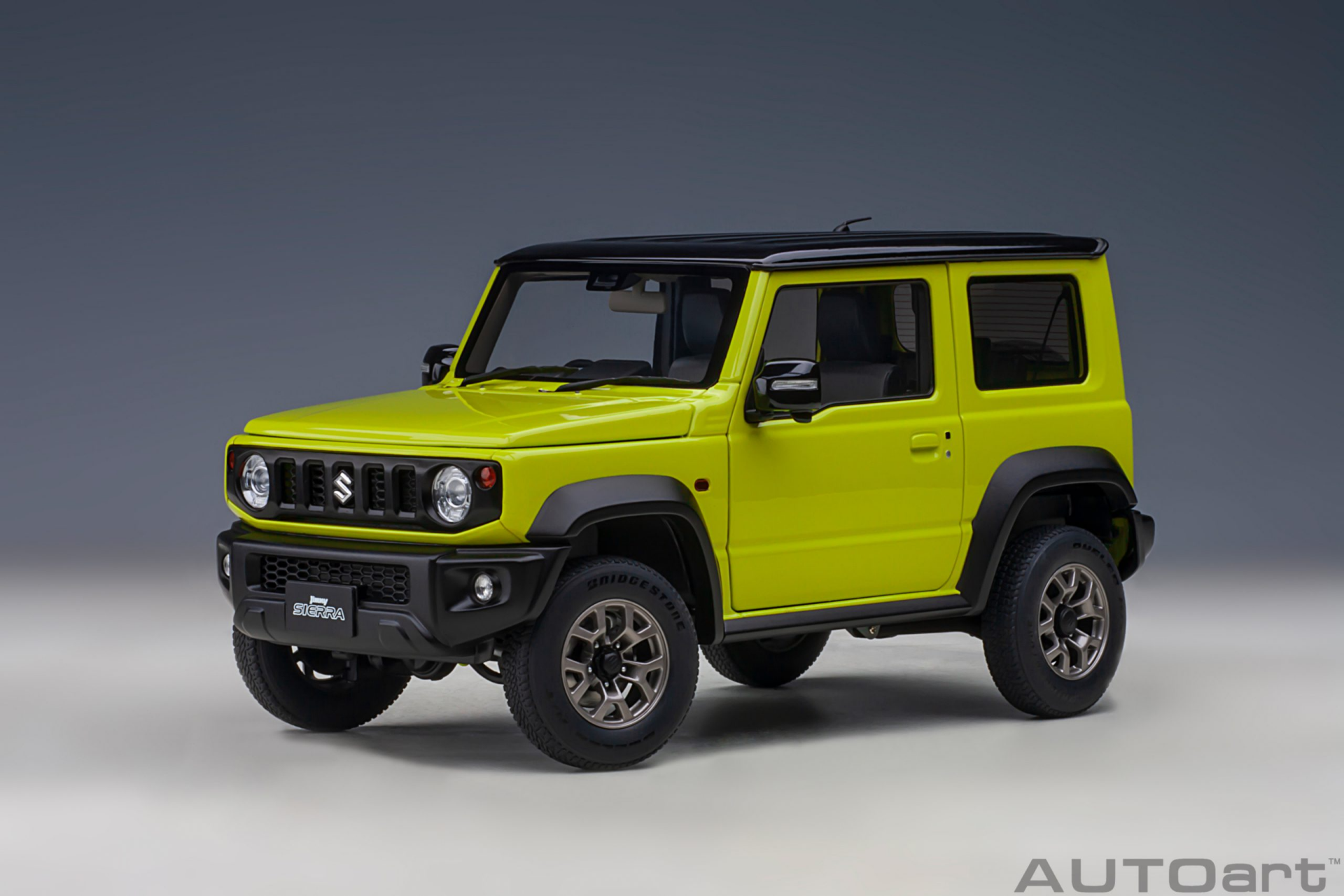 1/18 AUTOart Suzuki Jimny Sierra (JB74) (Kinetic Yellow) with Black roof - 78506