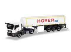 1/87 MAN TGS L Euro 6c with Petrol Tank Trailer *Hoyer LNG*, white/black