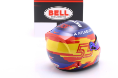 1/2 MINI HELMET - BELL HELMET - CASCO HELMET F1 CARLOS SAINZ TEAM ATLASSIAN WILLIAMS RACING N 55 SEASON 2025